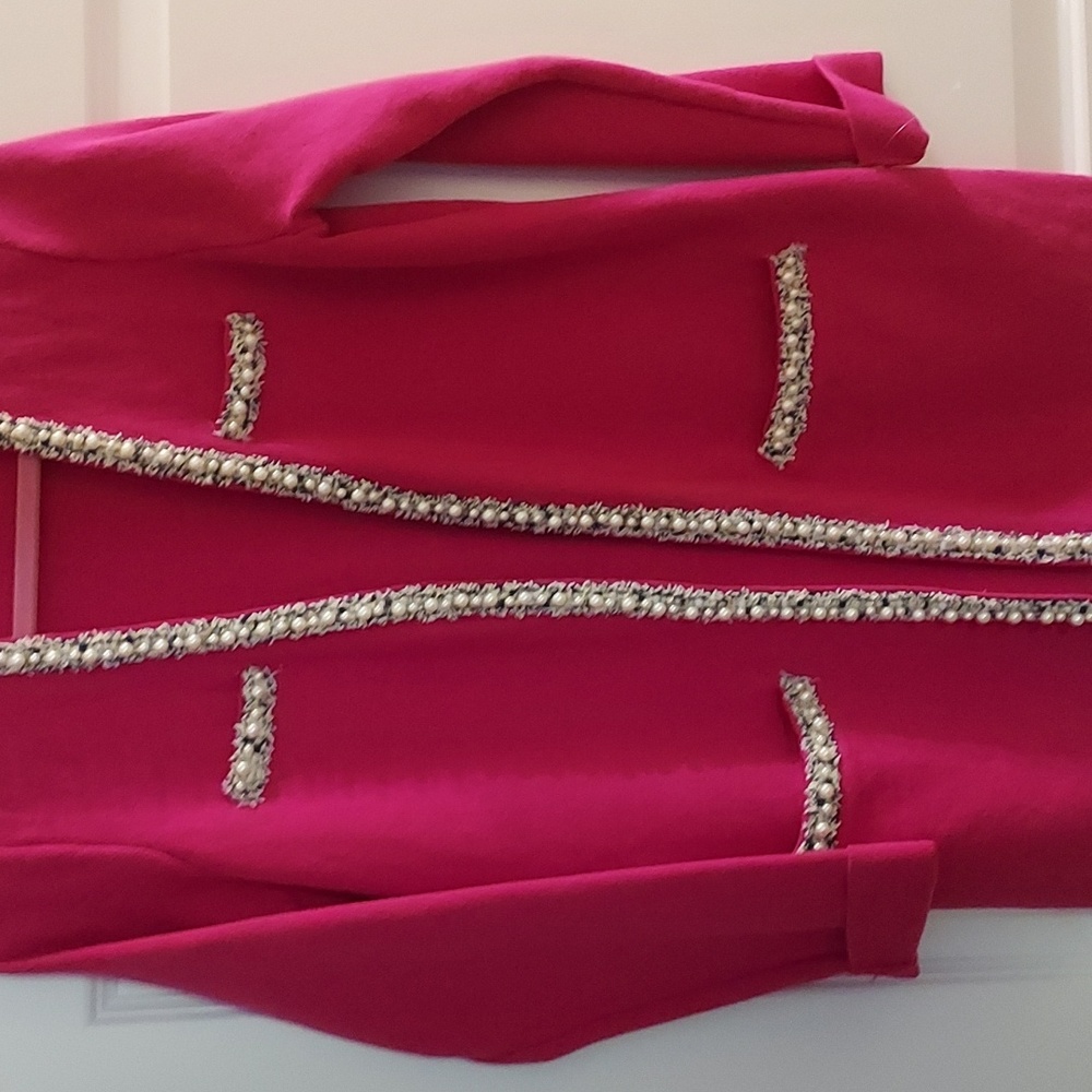 Dark Raspberry  sweater jacket.